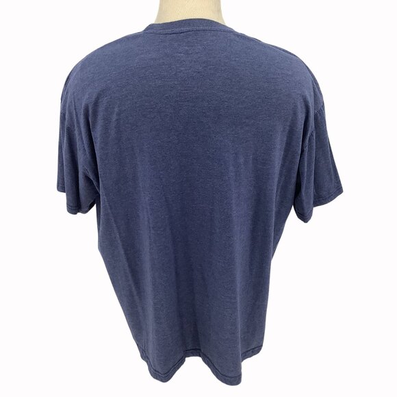 Chevrolet Vintage American Flag Graphic T-Shirt Navy Blue Soft Cotton Blend 2XL - Picture 3 of 5